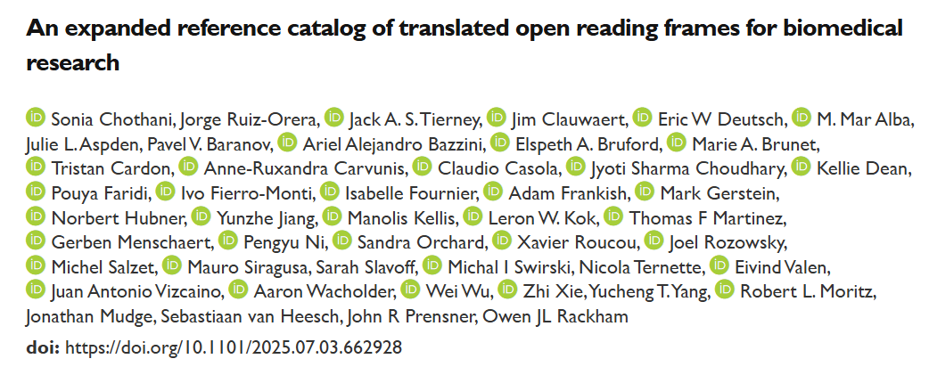 An expanded reference catalog of translated open reading frames for biomedical research