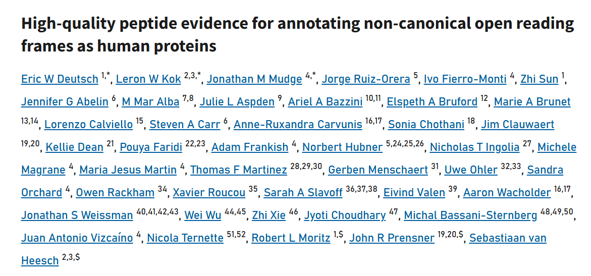 High-quality peptide evidence for annotating non-canonical open reading frames as human proteins