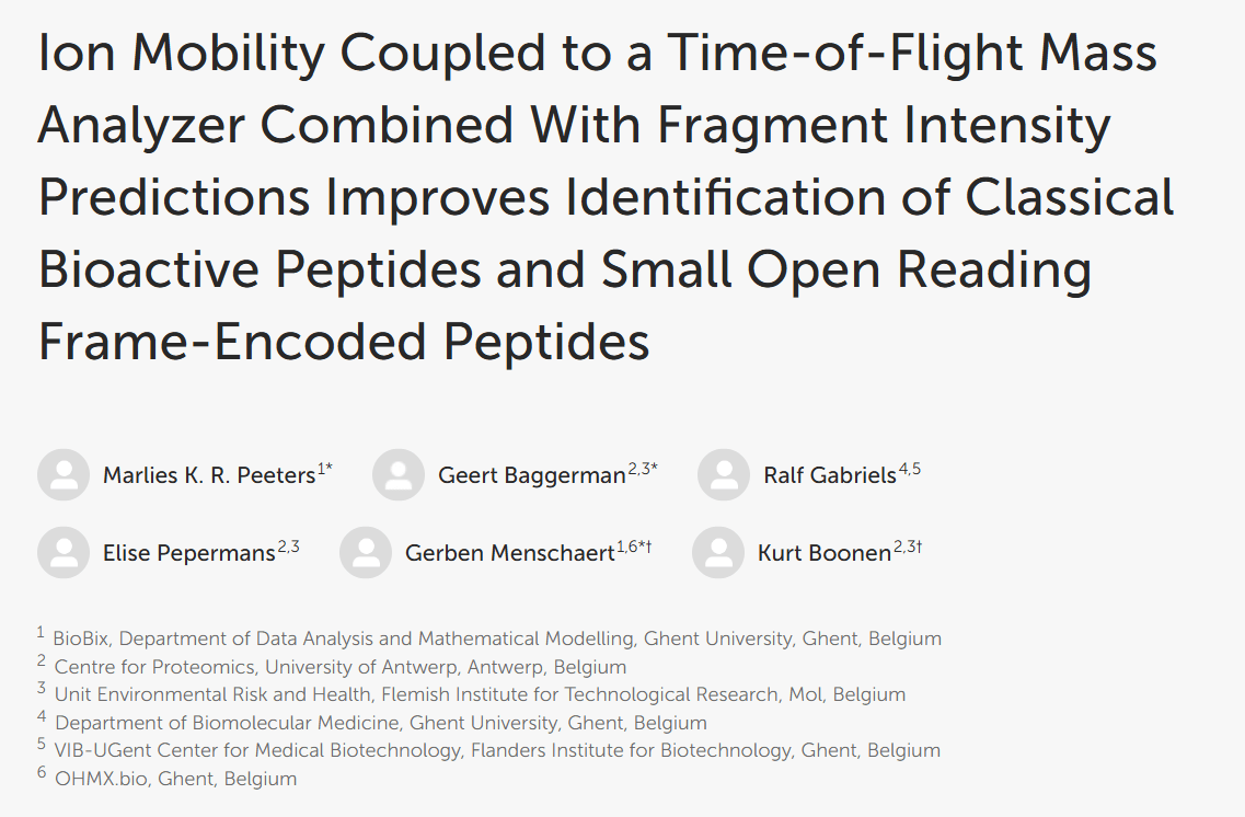Ion Mobility Coupled to a Time-of-Flight Mass Analyzer Combined With Fragment Intensity Predictions Improves Identification of Classical Bioactive Peptides and Small Open Reading Frame-Encoded Peptides